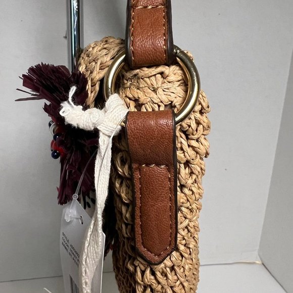 Jessica Simpson Toast Pink St. Pete Straw Crossbody - Picture 6 of 10